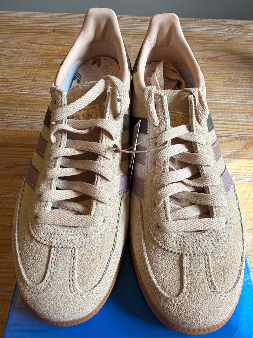 adidas Handball Spezial  Suede Sneakers in Beige with Stripes - Picture 2 of 8
